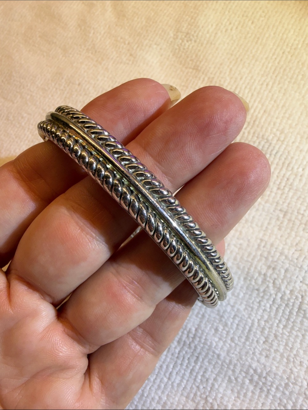 Silver-Tone Twisted Rope Cuff Bracelet - Women Jewelry